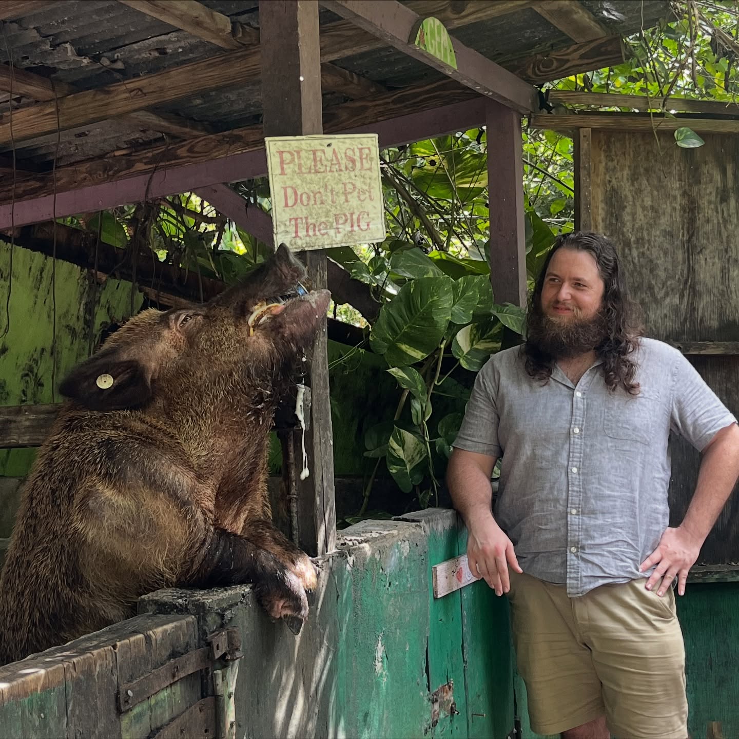 Hamilton Hammy in full action drinking mode with liquid streaming as Willis watches